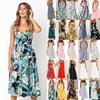 Elegante Abito Midi Estivo da Donna Boho con Spalline Sottili e Tasche a Bottone