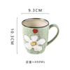 Vintage Floral Ceramic Water Mugs,12oz Hand-painted Coffee Mugs with Handle, Microwave & Dishwasher Safe