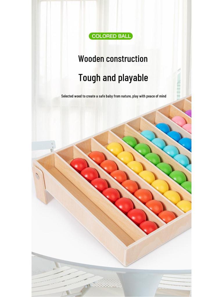 Children's Wooden Color Puzzle Abacus: Educational Beads Stacking Game and Math Teaching Aid