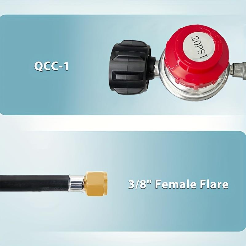 4FT Adjustable Propane Regulator with Hose - 0-20 PSI High Pressure Gas Grill Hose Replacement Kit with Control Valve for Turkey Fryers, Stoves &