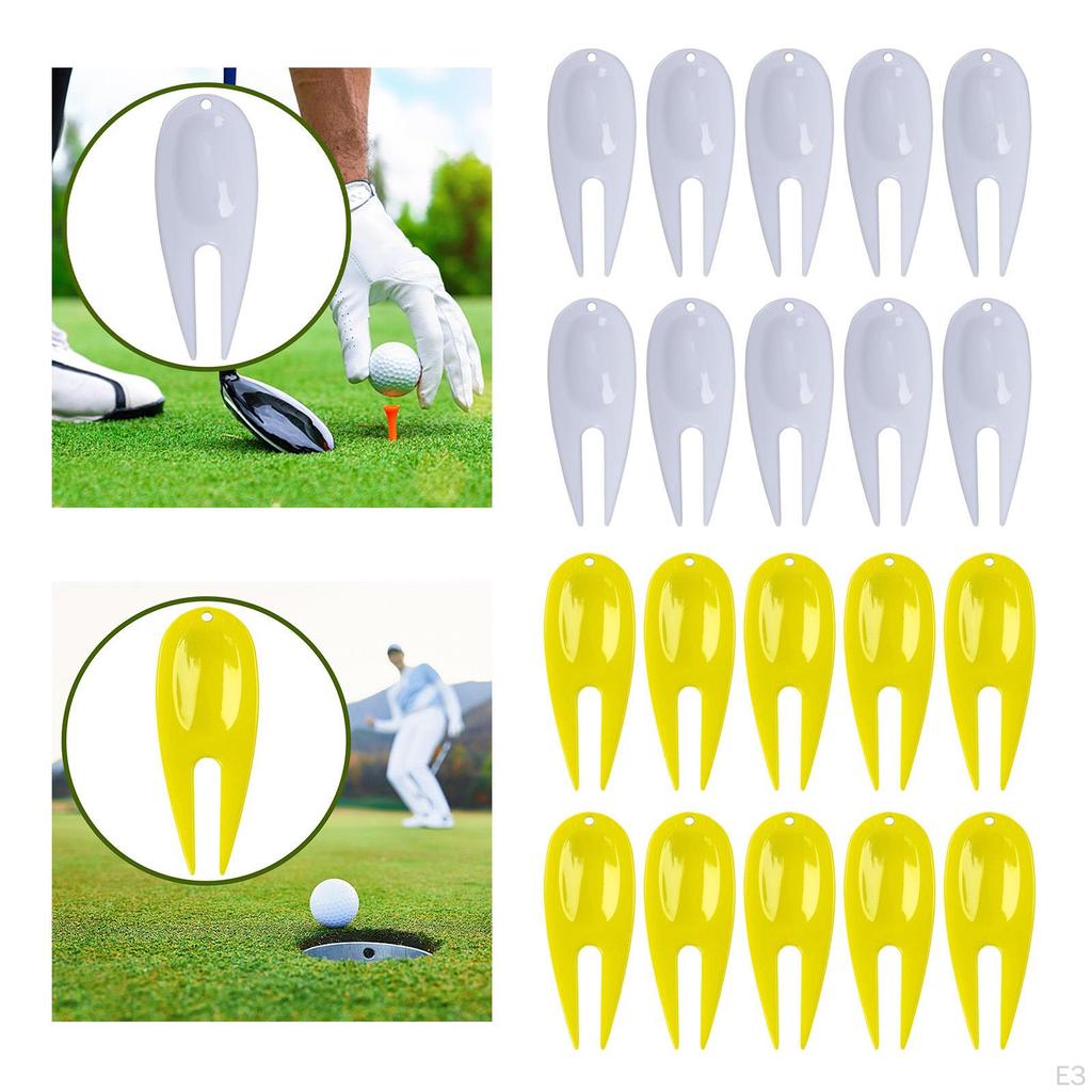 10 Pieces Golf Divot Repair Tool Lawn Prong Fairway Fork Green for