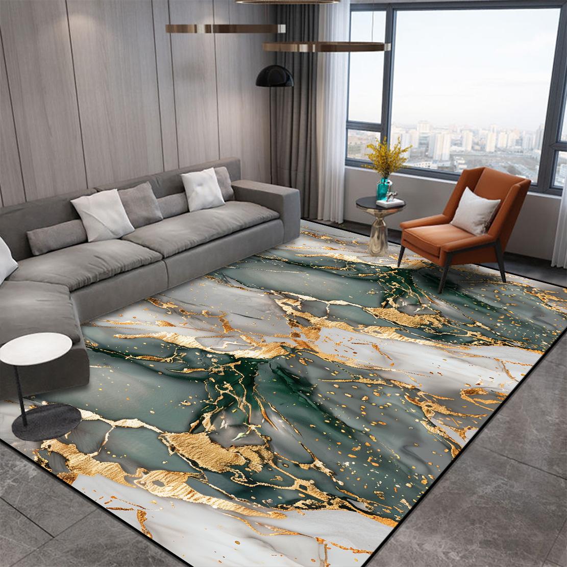 

Nordic Style Abstract Decorative Rug for Living Room Luxury Gold Crack Carpets for Bedroom Decor Non-slip Washable Sofa Side Mat 180*280cm