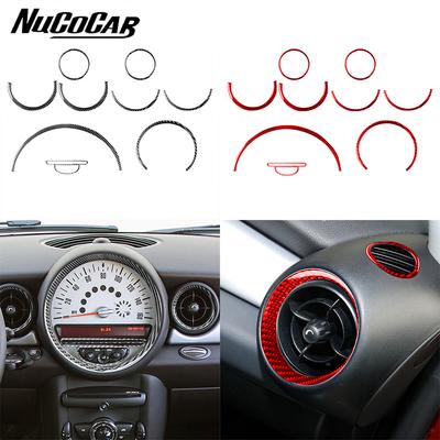 For Mini Cooper R56 R55 R57 2007-2010 Carbon Fiber Speedometer Radio Air Vents Panel Car Interior Accessories Decorative Sticker