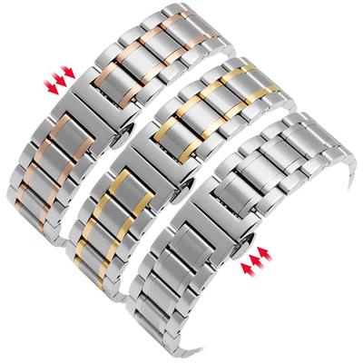 Five-Bead Solid Stainless Steel Watch Band Famous Craftsman Curved Flat Watch Accessories Wholesale12mm13mm 14m-24mmManufacturer