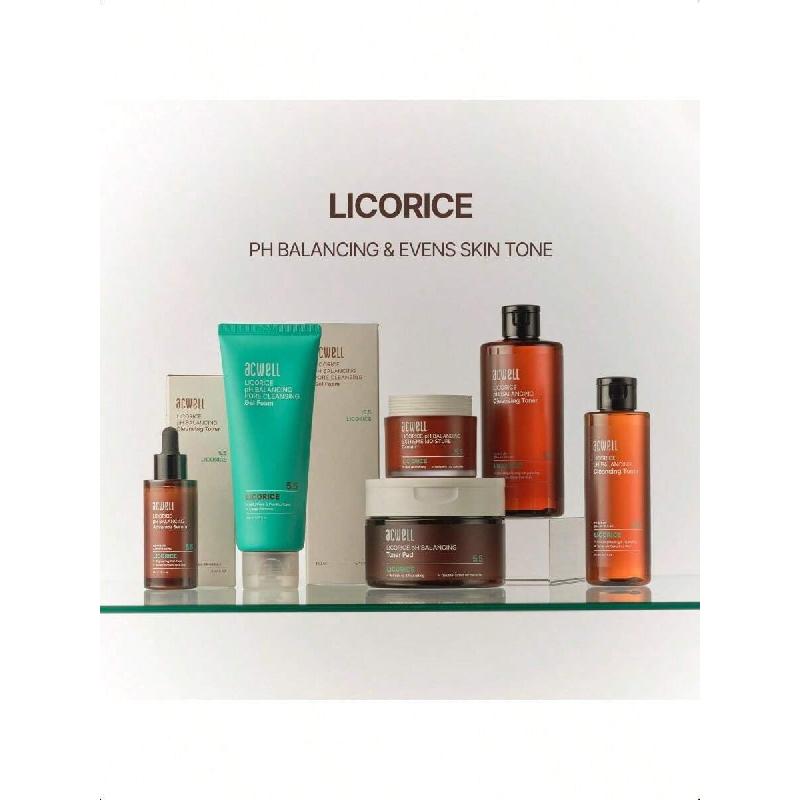 Acwell Lékořicové PH vyrovnávací čisticí tonikum 150 ml nebo 300 ml - Bez alkoholu PH5,5 Hydratační pleťové adstringentní tonikum - Projasňující pleť