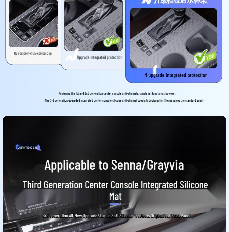 Toyota Sienna Silicone Anti-Slip Dashboard Console Pad