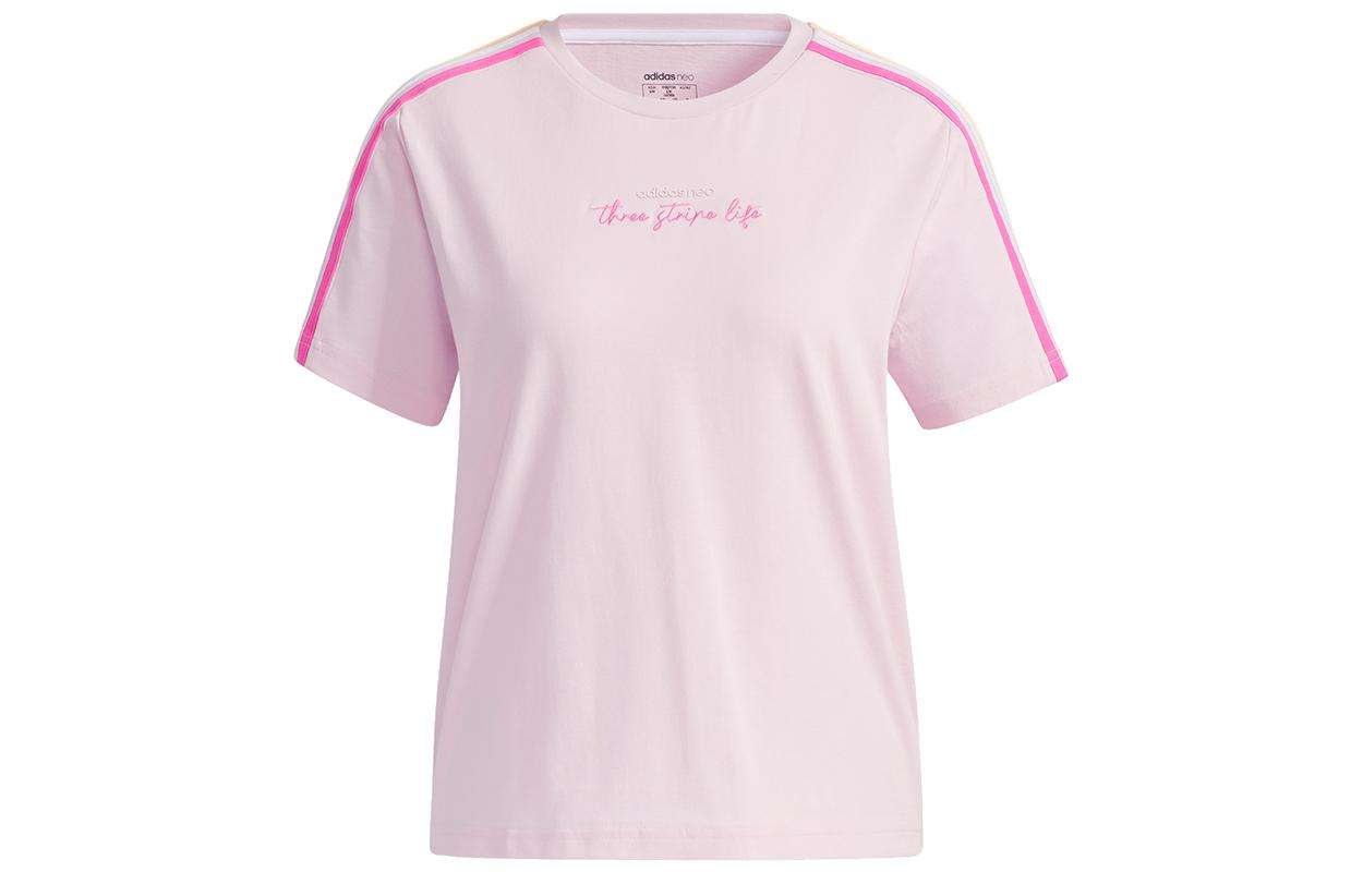 Adidas Neo Drop Shoulder Sleeve T Shirt Women s Pink GP5530 S