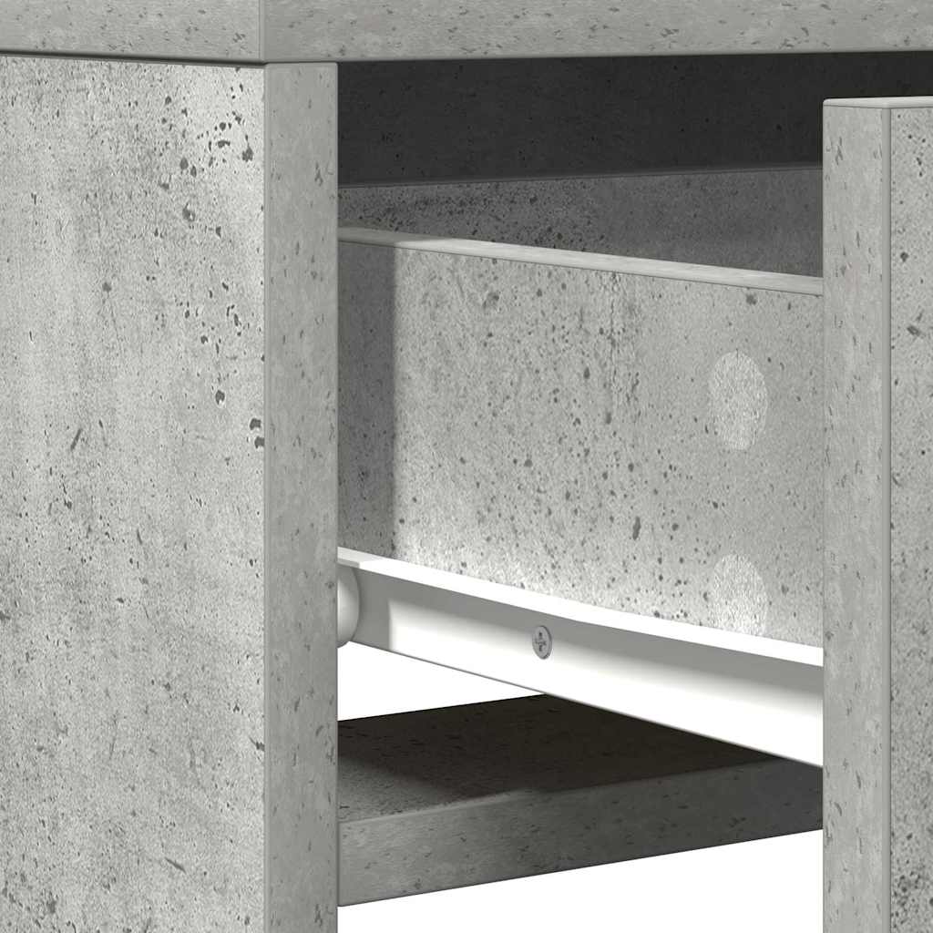 Makeup Table with Drawers Gray 50 x 41 x 140 cm Engineered Wood