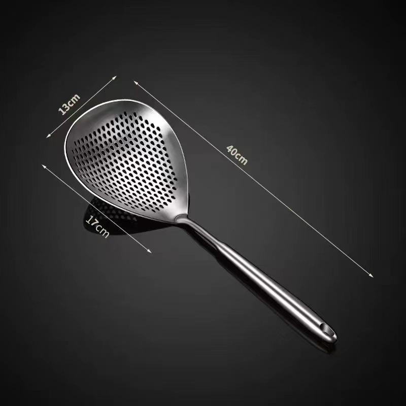 

304 Stainless Steel Kitchenware Cooking Strainer with Wood Handle Pepper Seasoning Colander Sieve Utensils Filter Scoop Spoons