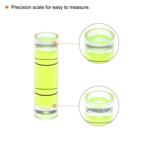uxcell Cylindrical Bubble Levels, 9.5x34mm, Mini Bullseye Level for Camera Tripods, Telescopes, Workshops, Turntables, and Picture Frames, 6-Piece Set