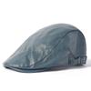 New Men Women Berets Faux Leather British Vintage Flat Cap Male Solid Black Red Navy Brown Newsboy Caps Adjustable Driver Hats