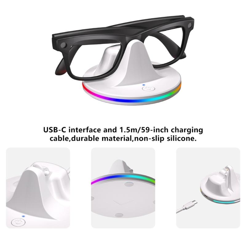 Stable ABS Charging Holder Stand Stable Base for Dedicated Model Intelligent Eyewear Featuring Universal Compatibility