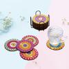 6pcs/8pcs Diy  Coasters With Holder Round Mandala Coasters  Kits Accessories