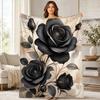 Black Rose Bouquet Coral Fleece Blanket