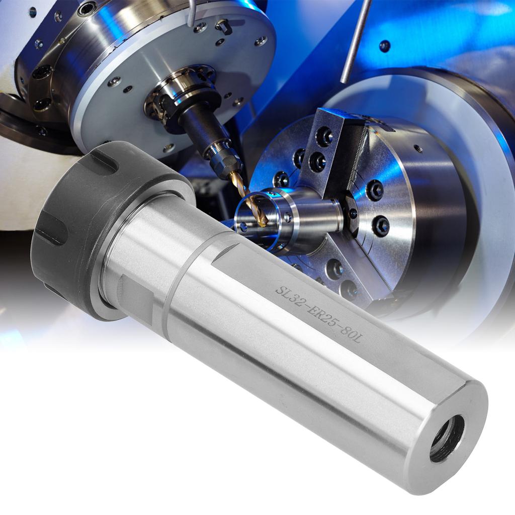 Collet Chuck Holder Straight Shank Extension Rod CNC Lathe Machine Tapping Tool SL32‑ER25‑80L