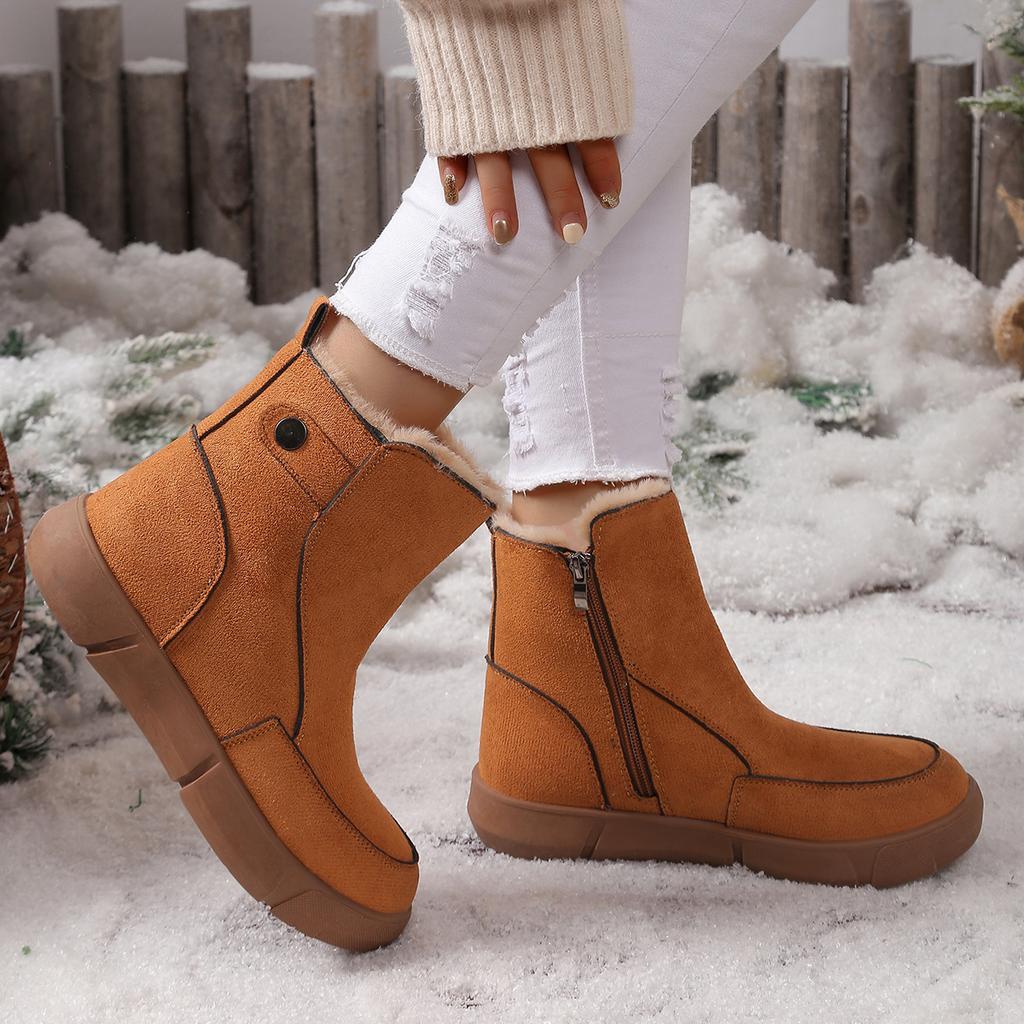 Snow Boot Women 2025 Winter New Suede Women Short Boots Natural Wool Warm Non-slip Women's Ankle Boots