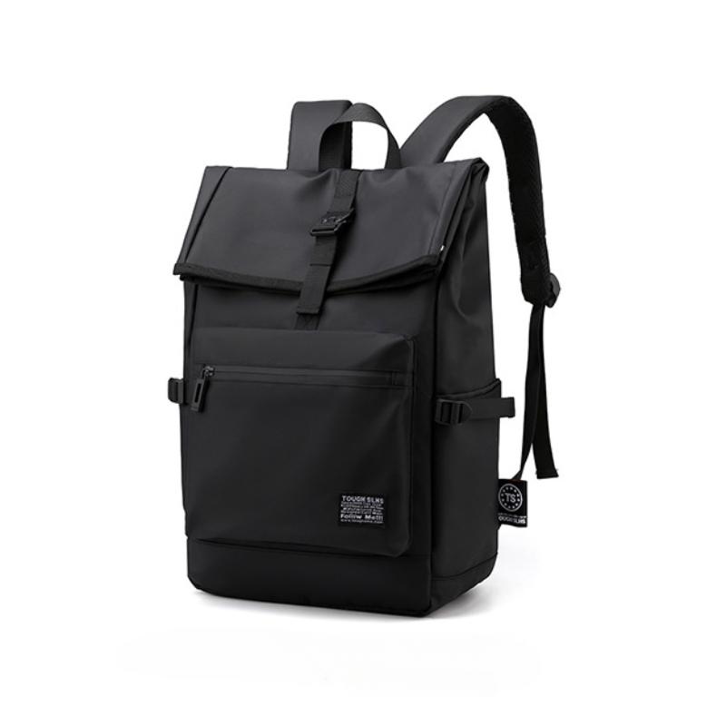 2025 New Simple Solid Color Men's Backpack Casual Travel Shoulder Bag Computer Laptop Rucksack Portable College Student Book Bag