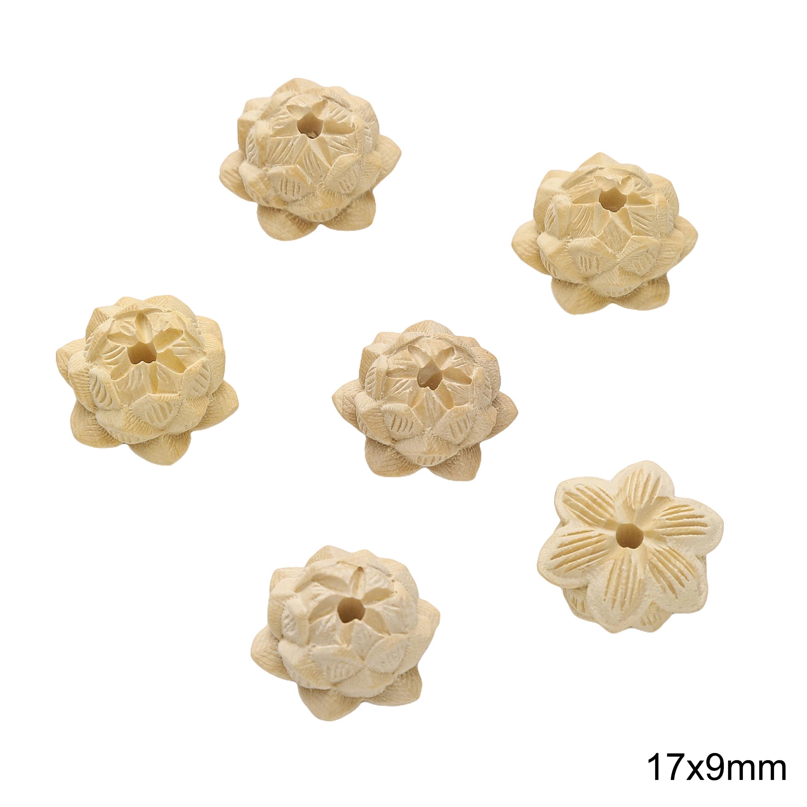 

Деревянные бусины Интервал Разбросанные бусины Для DIY Браслеты Ожерелья Изготовление ювелирных изделий Wooden Lotus Flower 17x9mm