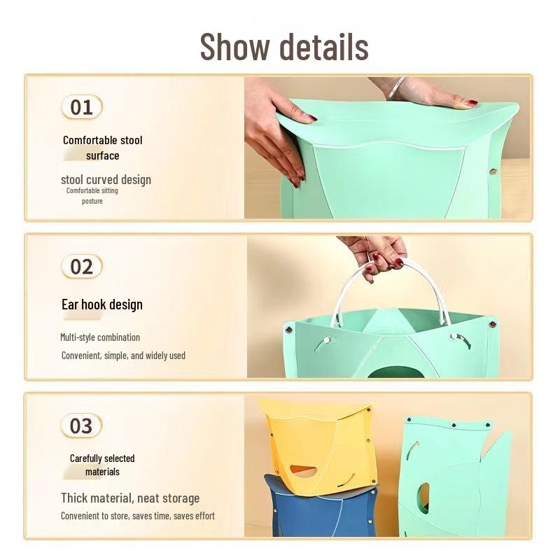 Jin Fu Portable Folding Plastic Stool for Travel and Outdoor Use