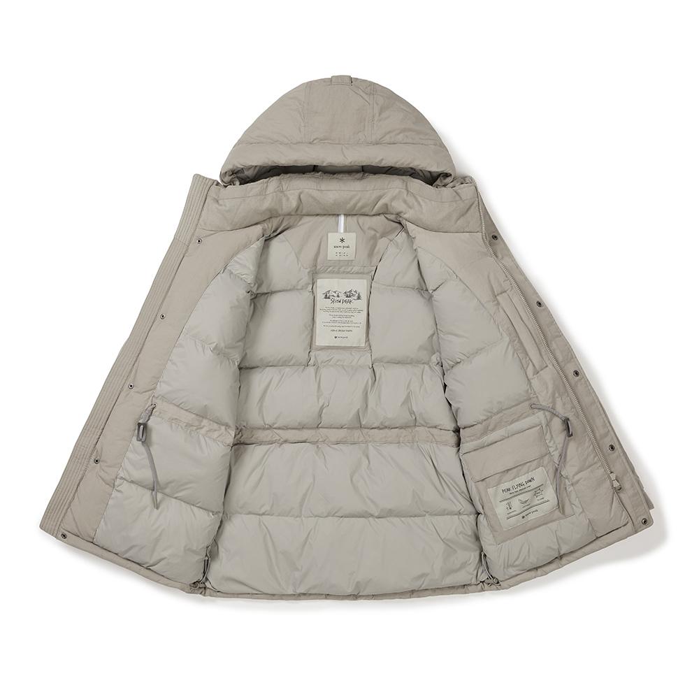 [Snowpeak] Land Hood Heavy Down Jacket Beige Gray (S24WMTDJ30)