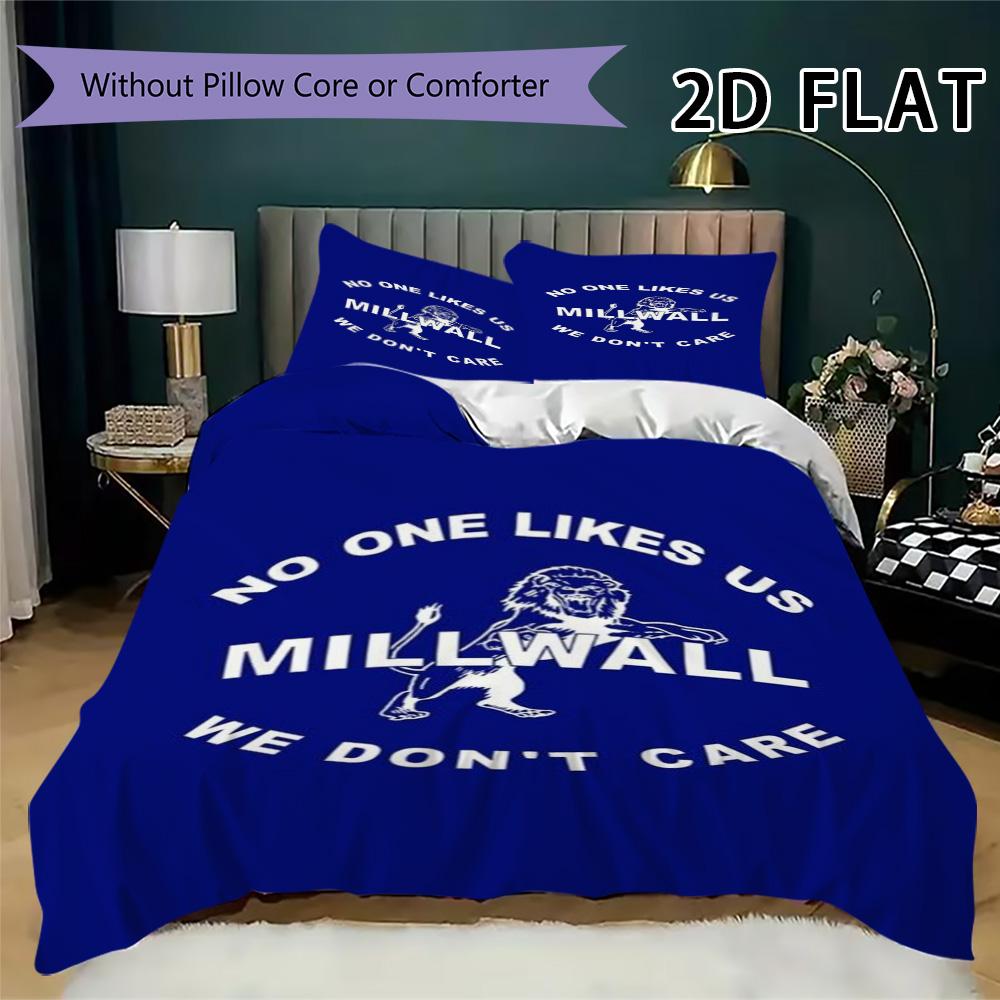Millwall FC Set Copripiumino Trapuntato Coperta Trapuntata Federa Decorazione per la Casa Regalo di Compleanno (1 * copripiumino + 2 * federe senza imbottitura)