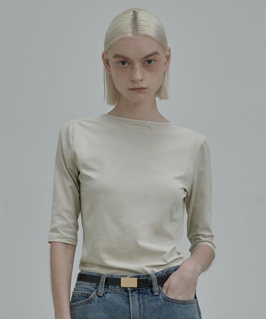 Mausolleum Scoop Neck T-Shirt - Beige