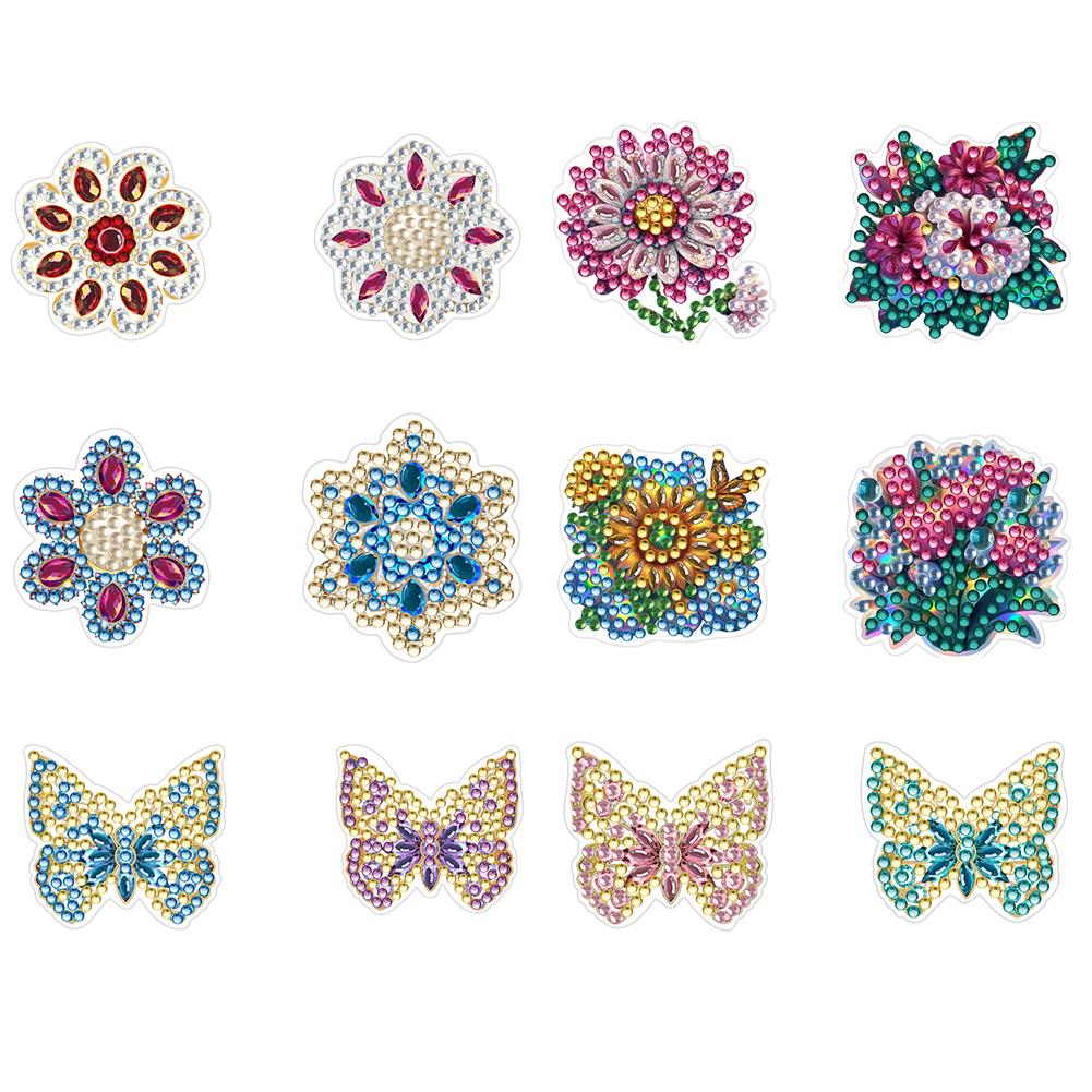 

12 шт. Клипсы для ароматерапии с бриллиантовой росписью для вентиляционного отверстия автомобиля, блестящие украшения для вентиляционного отверстия, украшение стразами для декора салона автомобиля