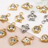 20pcs Stainless Steel Zircon Rhinestone Star Love Heart Charms Pendants for Earrings Necklace Bracelet DIY Jewelry Making
