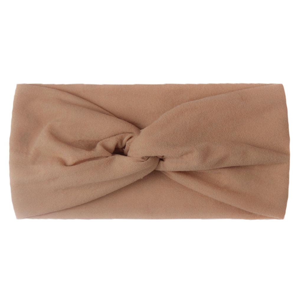 European and American Children's Hair Band Hair Accessories Baby Solid Color Nylon Cross Knotted Girl's Hair Ring Headband