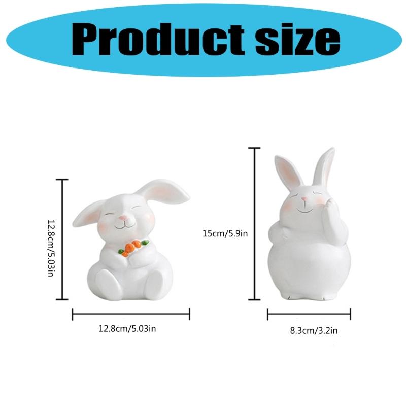 Easters Bunnies Ornament Resins Rabbit Hugging Carrot Figurine Sculpture Tabletop Decors for Holiday Decoration Lover