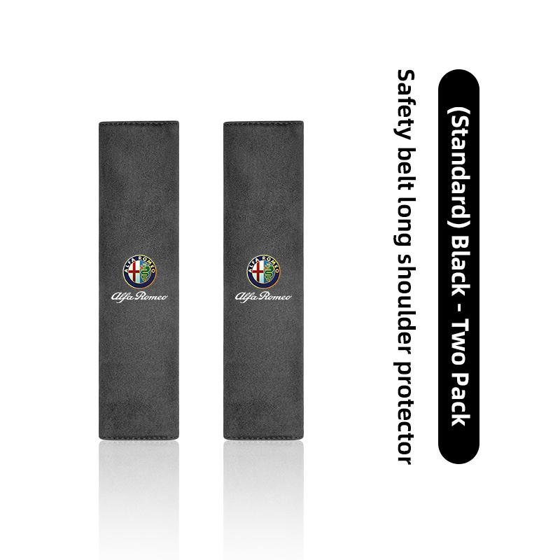 2026 Hot Sticker Suede Car Seat Belt Shoulder Cover Protection SeatBelt Pad Auto Interior For Alfa Romeo 4C 159 166 Giulia Giuli