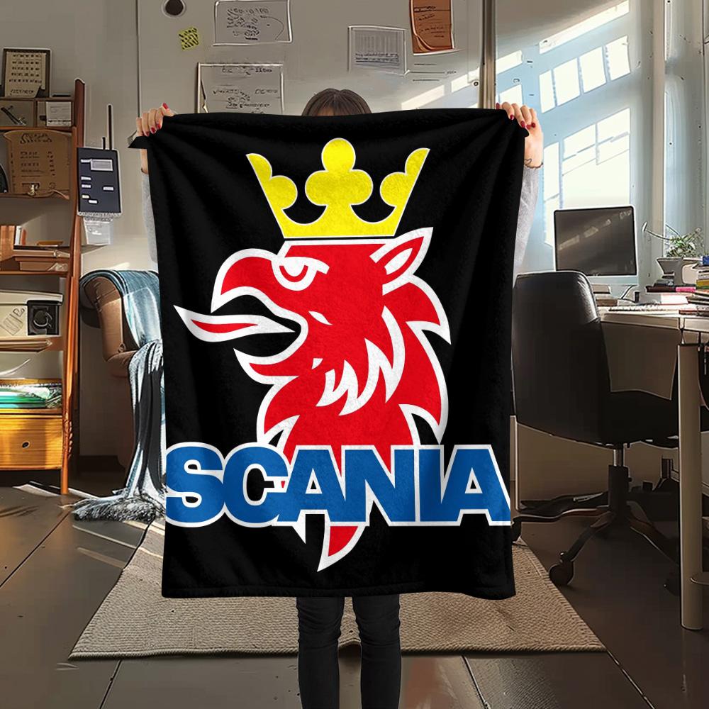 Scania Griffin Head Nákladní Auto Logo Samolepka Deku Deku na Pohovku Kempování Digitální Tisk Venkovní Plyšová Deku Lze Prát v Pračce