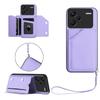 For Xiaomi Redmi Note 13 Pro+ 5G Case Card Holder Kickstand Skin-Touch Phone Cover with Wrist Strap