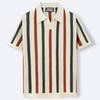 Men's Striped Knit Polo Shirt Casual Short Sleeve Textured Loose Fit Streetwear Top