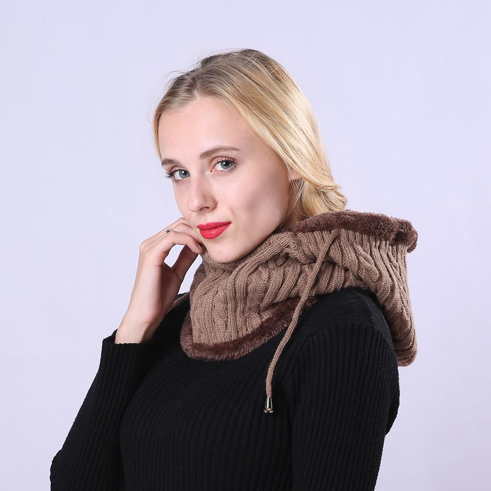 Pull tricoté en peluche pour femmes, pâte frite torsadée, écharpe une pièce, chapeaux d'oreilles en laine, hiver