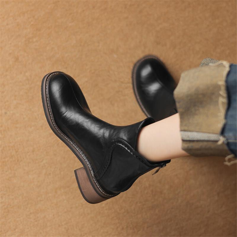 Fashion New Autumn Winter Women Boots Fashion Round Toe Shoes for Women Short Boots Women High Heel Botas De Mujer Comfort Chelsea Boots