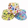 Kids' Cartoon Print Sun Protection Bucket Hat, Double-Sided for Boys & Girls, Trendy Outdoor Headwear