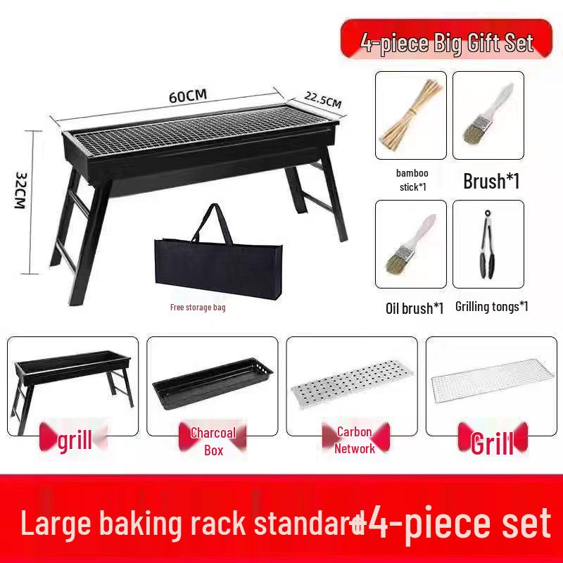 Large Portable Foldable BBQ Grill for Outdoor Use