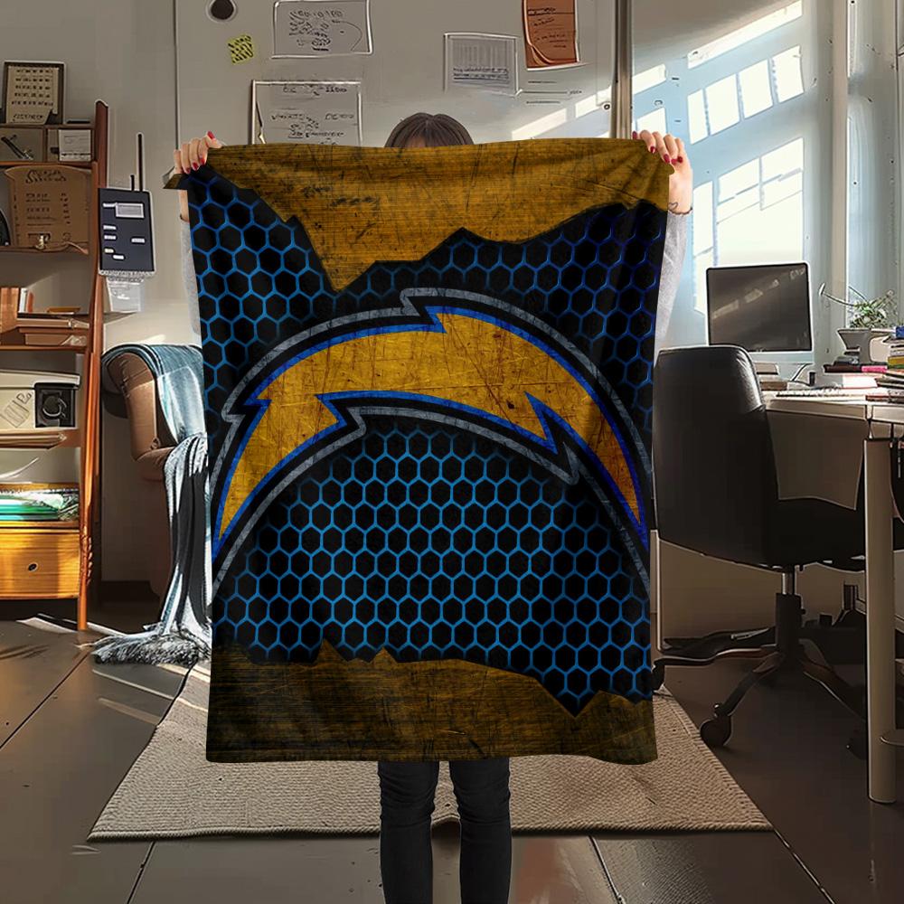 Los Angeles Chargers  Print Flannel Blanket, High quality Comfortable for All Seasons, Home Decor, Warmth and Comfort