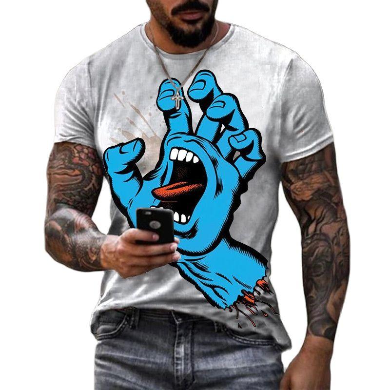 Fashion New Funny Terror Monster's Hand graphic t shirts Men Summer Casual Personality Hip Hop Street Style harajuku O-neck Tees