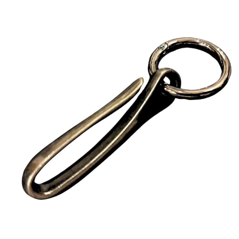 

[DAZUMA] key ring fishing hook key hook antique wallet chain vintage key ring metallic handmade Tsuribari round carabiner Tsurimaru (Gunmetal)