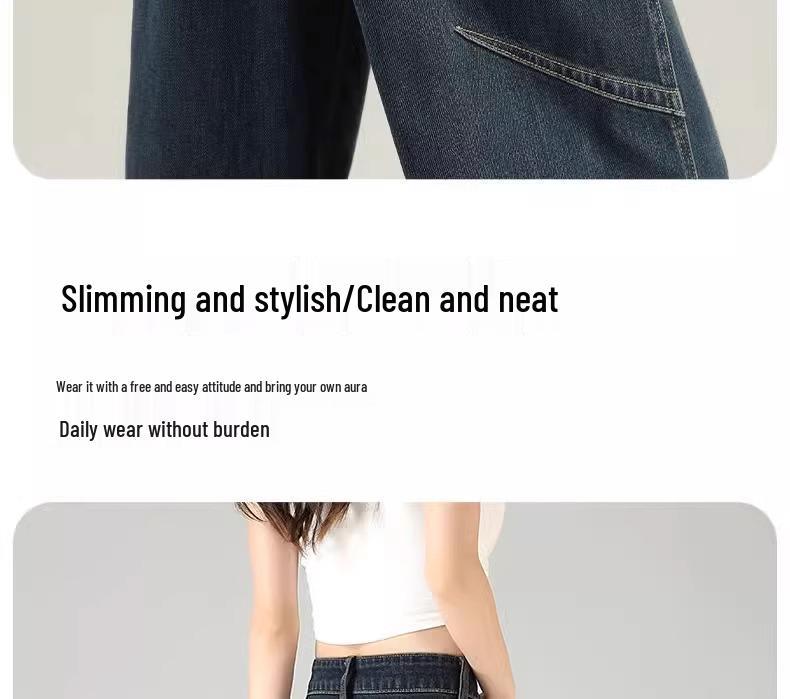 Women's Wide-Leg Loose Jeans for Spring & Autumn 2025 - Perfect for Pear-Shaped Bodies with Thick Legs & Wide Hips