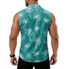 Men's Workwear Lapel Button-Down Vest Shirt - Lightweight Sleeveless Top