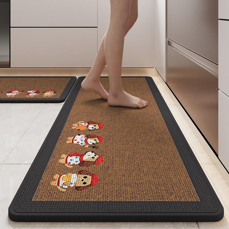 Kitchen Floor Mat Absorbent Oil-proof Non-slip Washable Cartoon Rug Home Entry