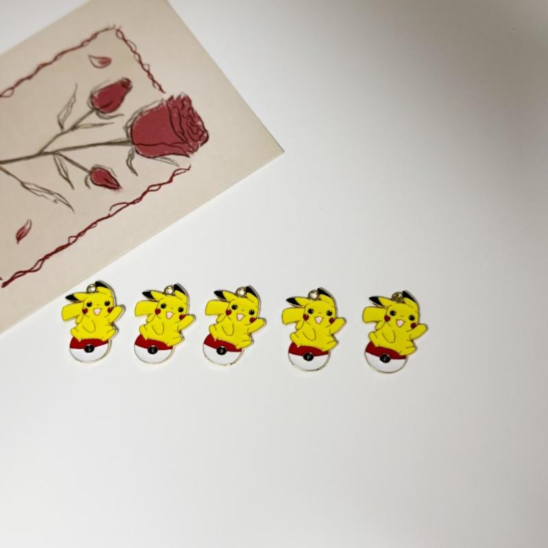 8style Kawaii Cartoon Pokemon Pikachu Keychain Charmander Metal Charms for Women Earrings DIY Jewelry Pendant Necklace Bracelet