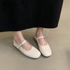 Fashion SUOJIALUN Autumn Women Flat Shoes Fashion Round Toe Shallow Slip On Mary Jane Shoes Flat Heel Ladies Elegant Outdoor Ballerinas