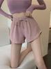 Women's High Waist Waffle Shorts - Summer Casual and Loose Fit Fitness Pants
