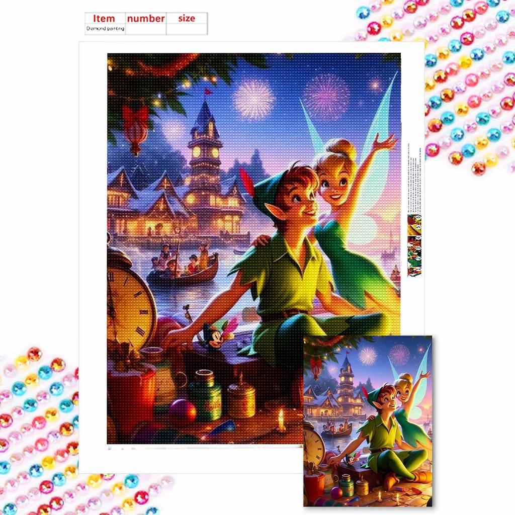 Full Round Diamond Painting The Elf Couple Art Rhinestone Picture Mosaic DIY 5D Cross Stitch Embroidery Home Decoration