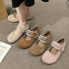 Wind Night Wear Soft Sole Night Foot Pearl Fairy Velcro Spring Mary Jane Shoes Woman Not Tired Single Shoe Temperament