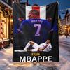 Kylian Mbappe Pattern Blanket for Home Decoration, Bed, Sofa, Car Travel, Camping, Suitable for All Seasons, Birthday Christmas Gift